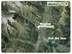 Approach routes to Kaprun and Zell am See